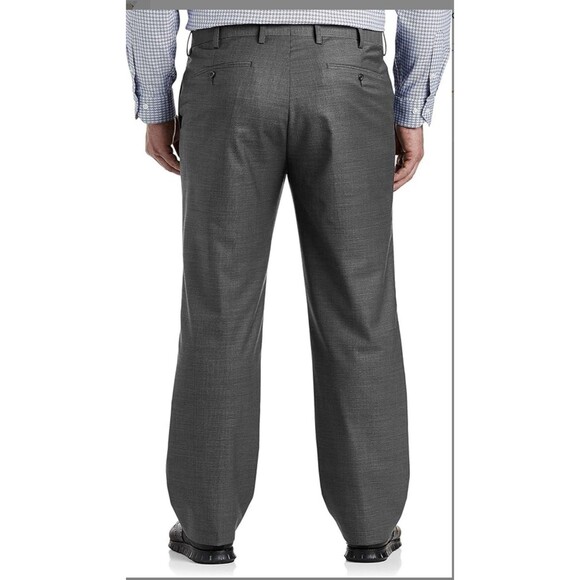 Shaquille O’Neal XLG Gray Plaid Men's Stretch Classic Fit Suit Pants 48W-32L - Picture 2 of 14